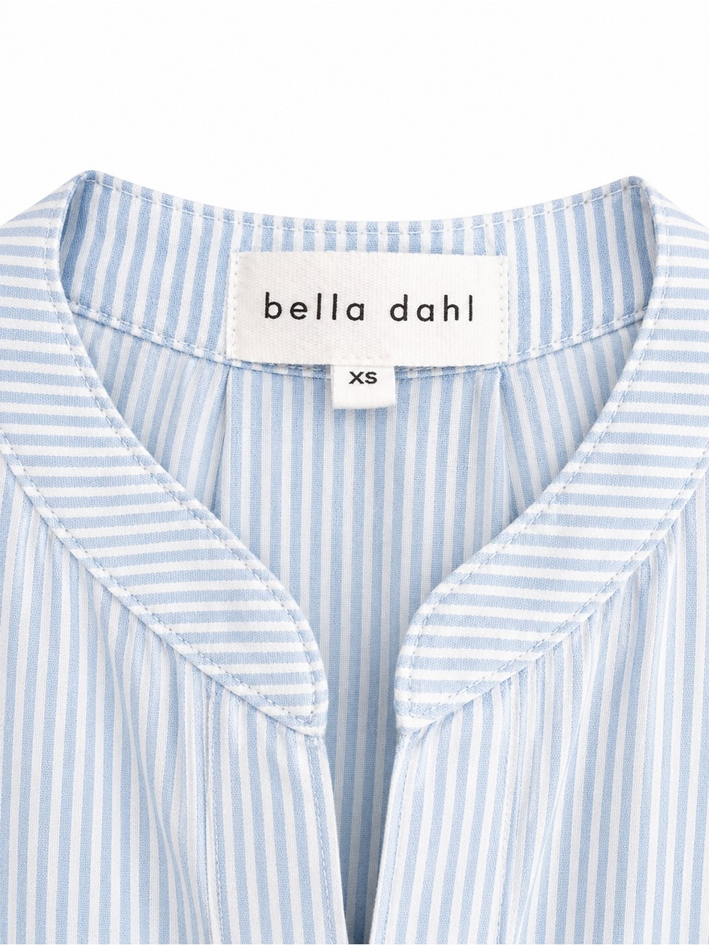 Bella Dahl Blue & White Striped Sleeveless Shirt Dress XS Tie Waist - Picture 3 of 4